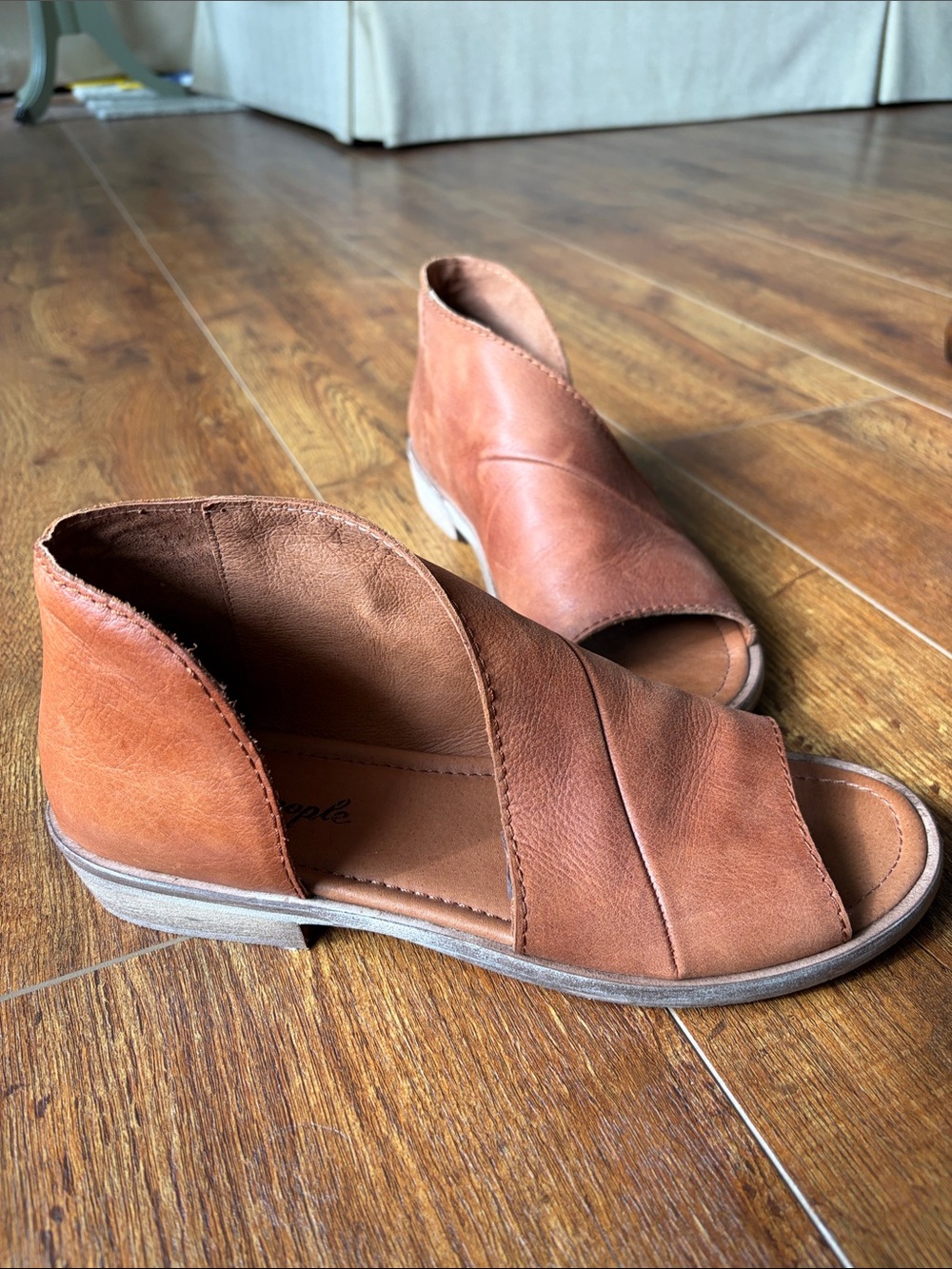 Free People Brown/Tan Leather Open-Toe Sandals - Picture 3 of 4